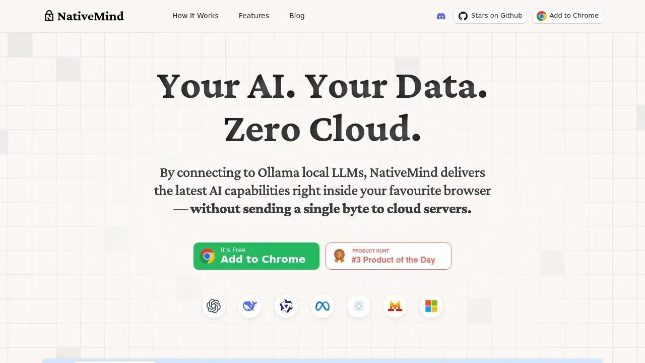 Screenshot of NativeMind website