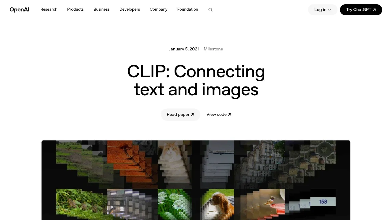 Screenshot of CLIP website