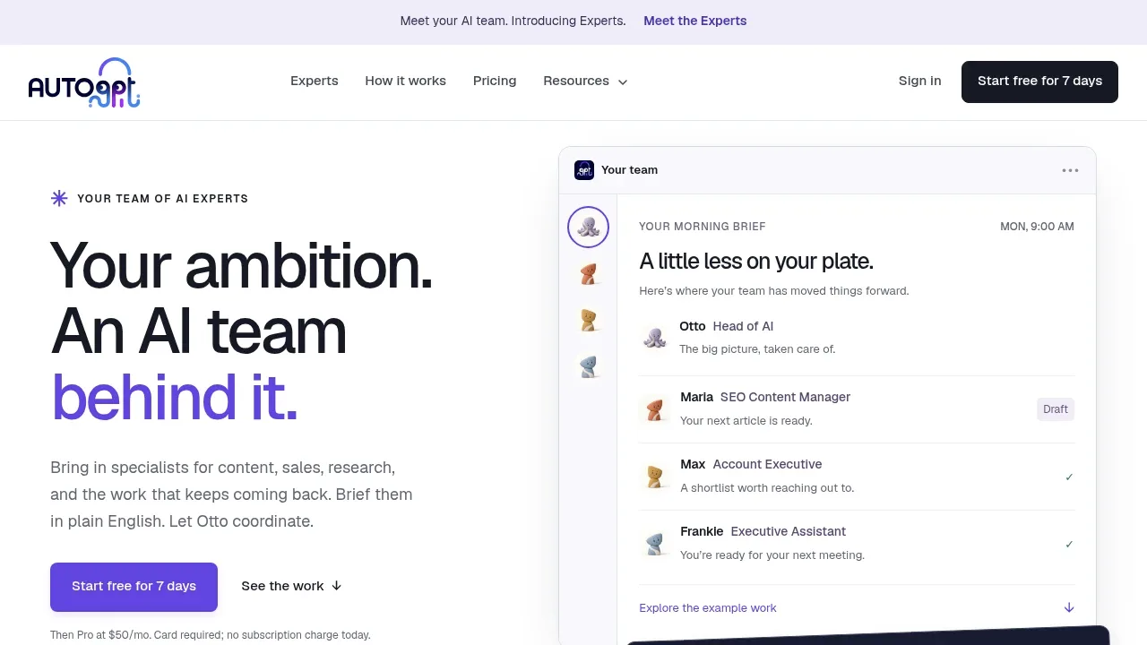 Screenshot of AutoGPT website