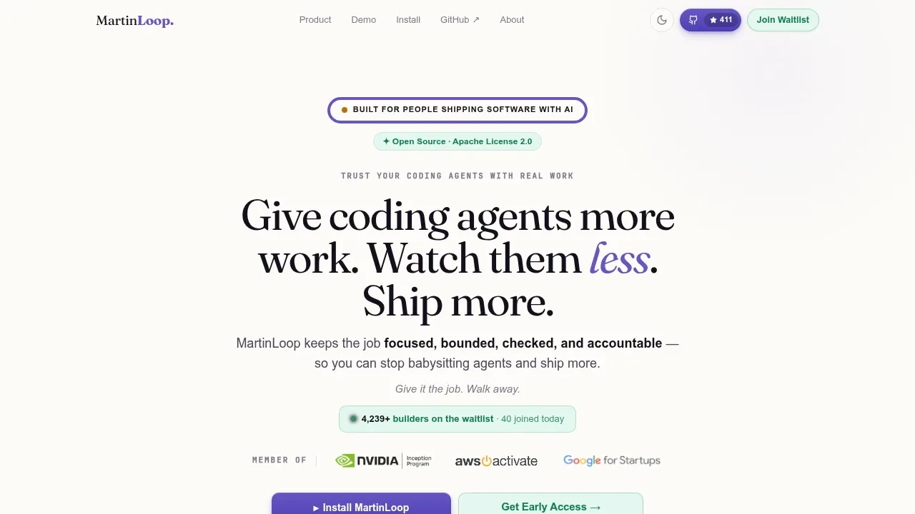 Screenshot of MartinLoop website