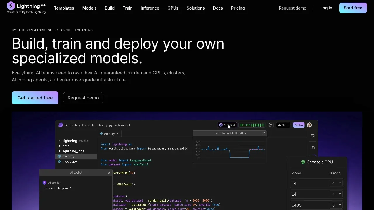 Screenshot of PyTorch Lightning website