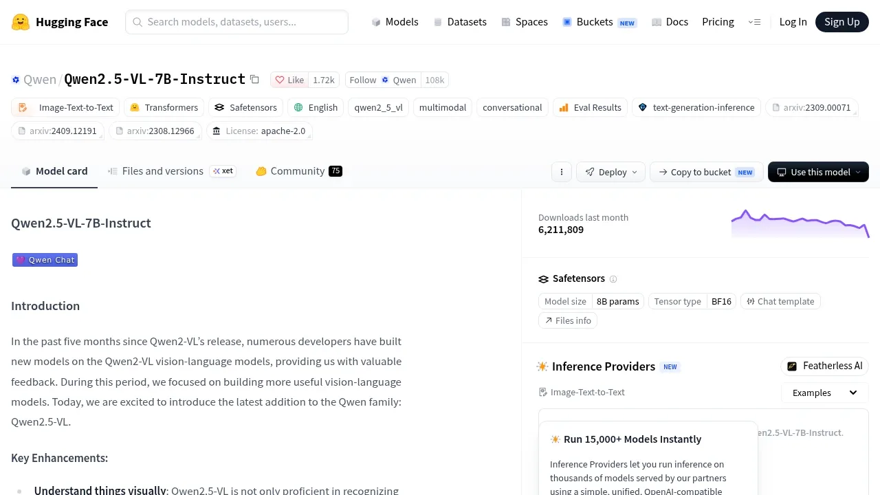 Screenshot of Qwen2.5-VL website