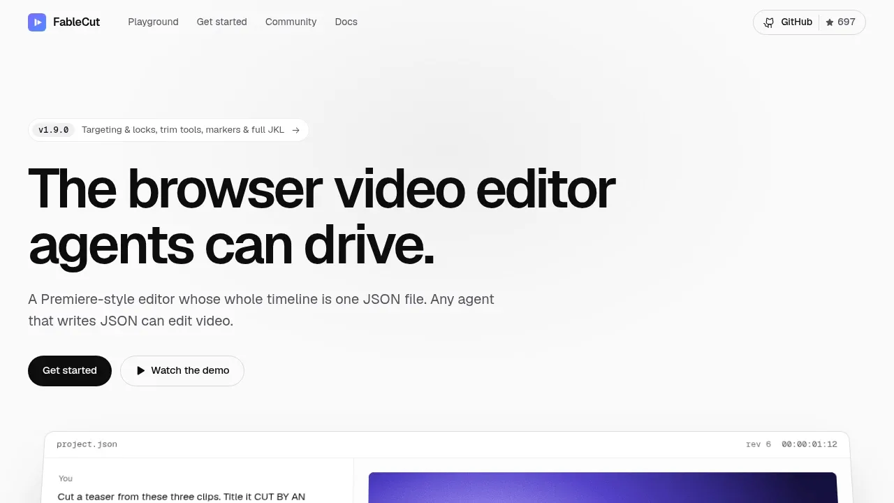 Screenshot of FableCut website