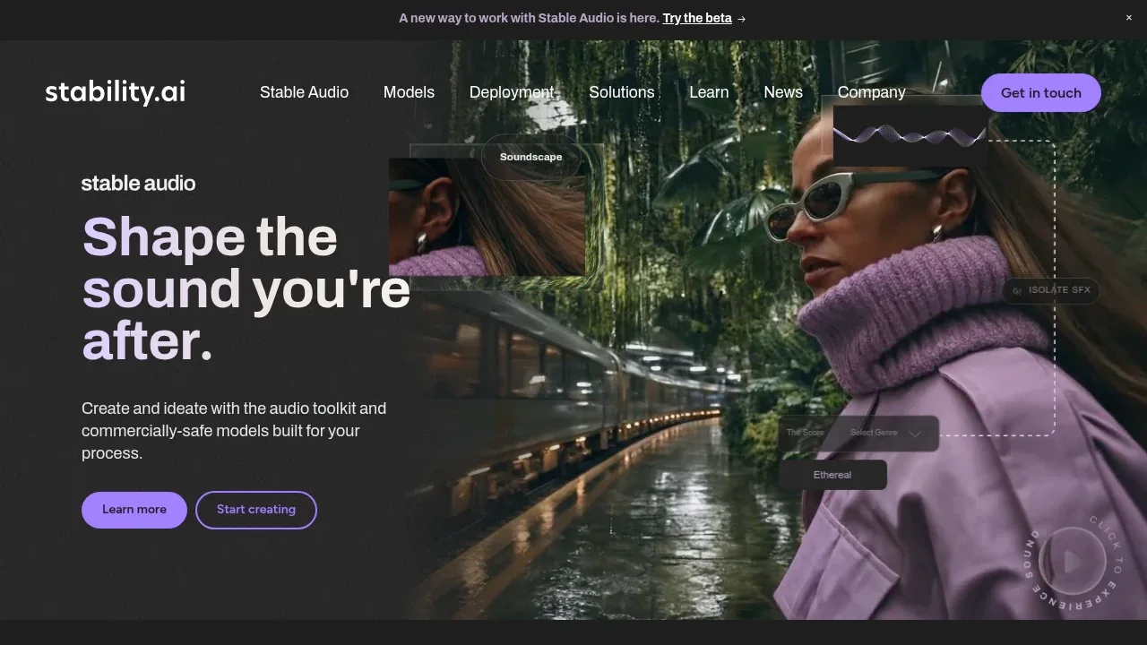 Screenshot of Stable Diffusion XL website