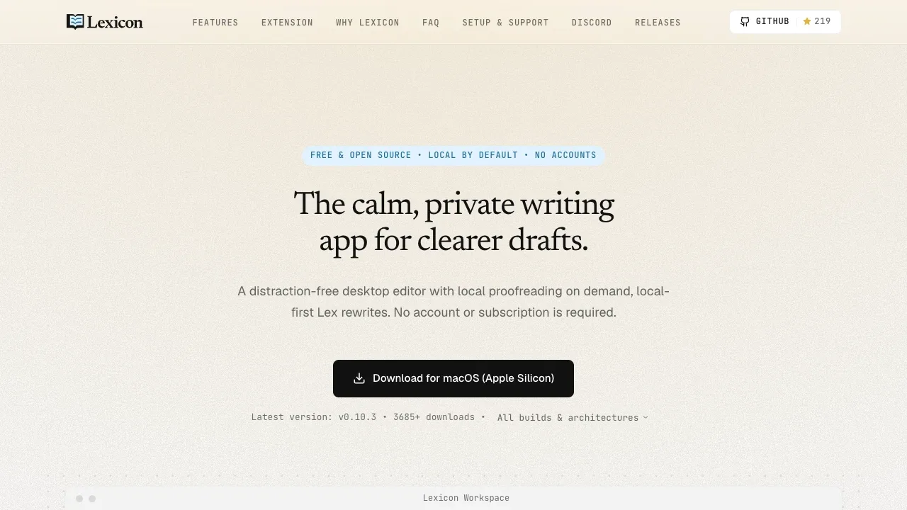 Screenshot of Lexicon website