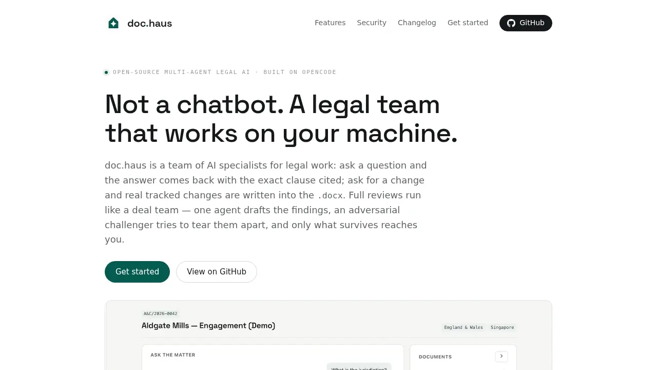 Screenshot of doc.haus website