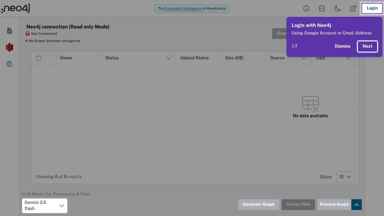 Screenshot of Neo4j LLM Graph Builder website