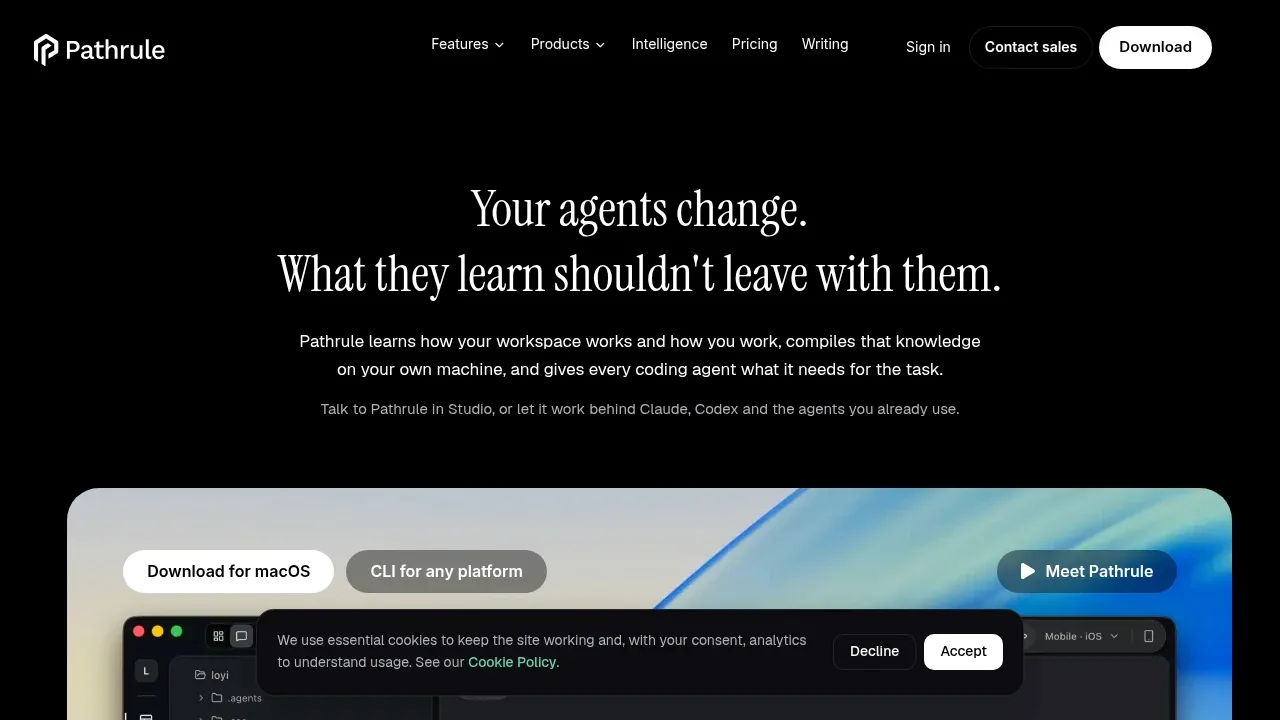 Screenshot of Pathrule website