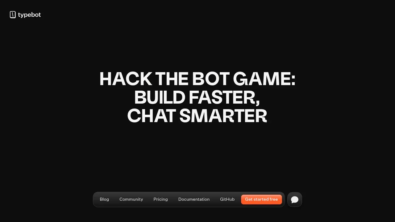 Screenshot of Typebot website