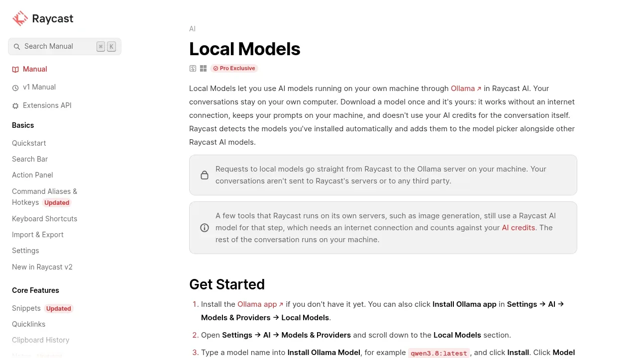 Screenshot of Raycast website