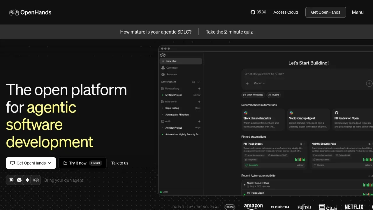 Screenshot of OpenHands website