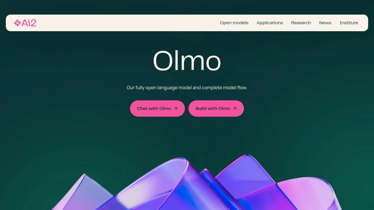 Screenshot of OLMo website