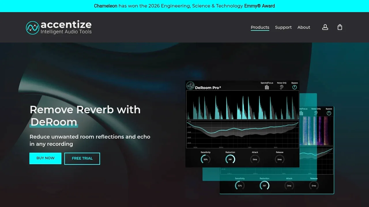 Screenshot of Accentize DeRoom website