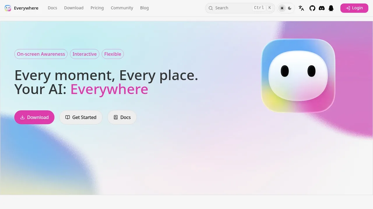 Screenshot of Everywhere website