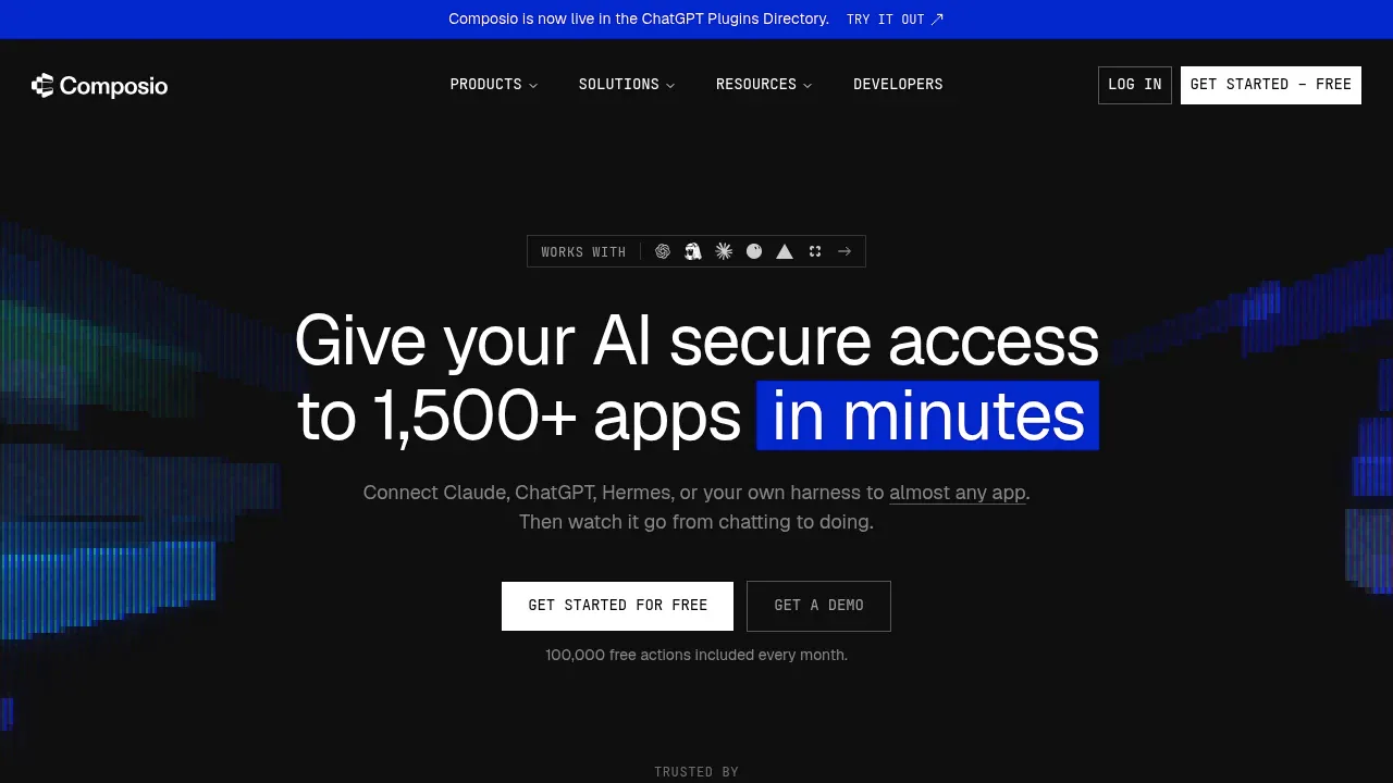 Screenshot of Composio website