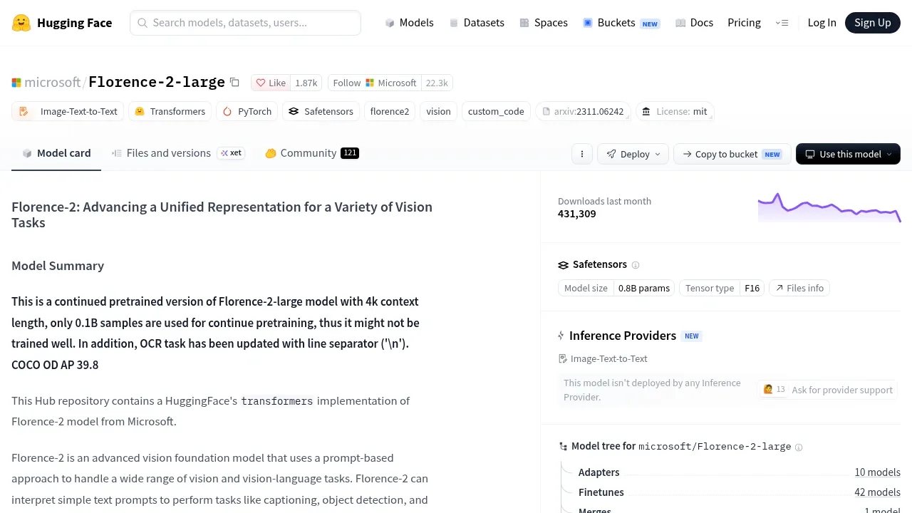 Screenshot of Florence-2 website