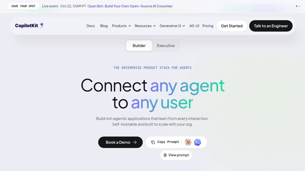 Screenshot of CopilotKit website