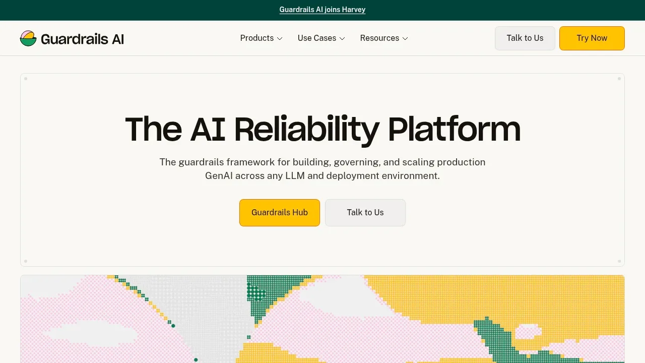 Screenshot of Guardrails AI website