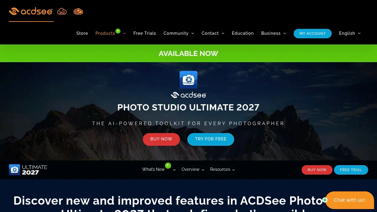 Screenshot of ACDSee Photo Studio Ultimate website