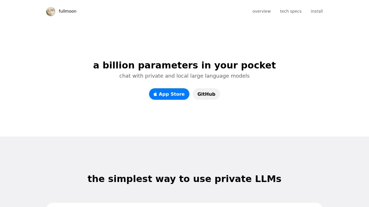 Screenshot of Fullmoon website