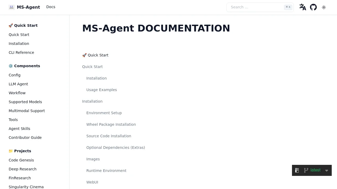 Screenshot of MS Agent website