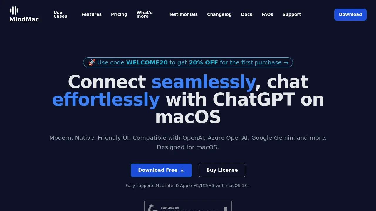 Screenshot of MindMac website