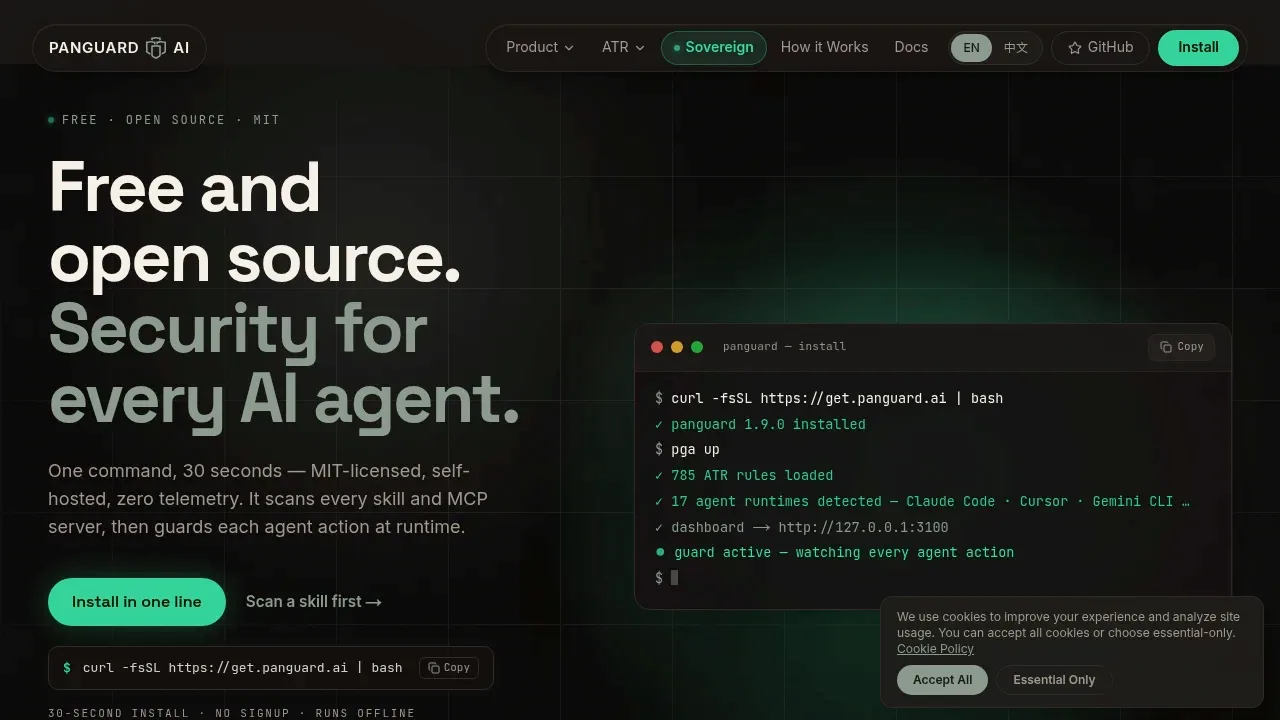 Screenshot of PanGuard AI website