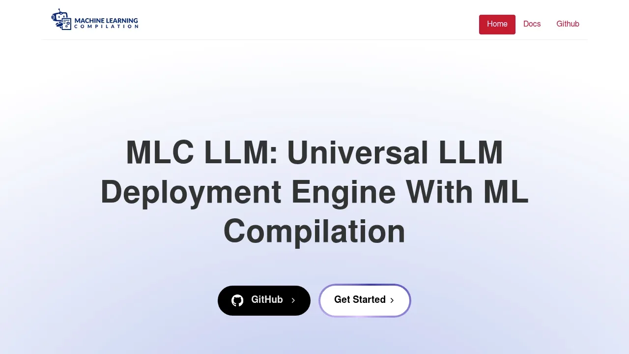 Screenshot of MLC LLM website