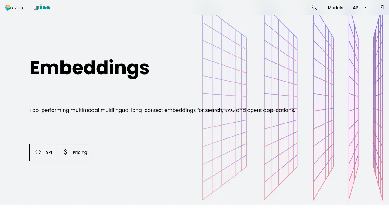 Screenshot of Jina Embeddings website