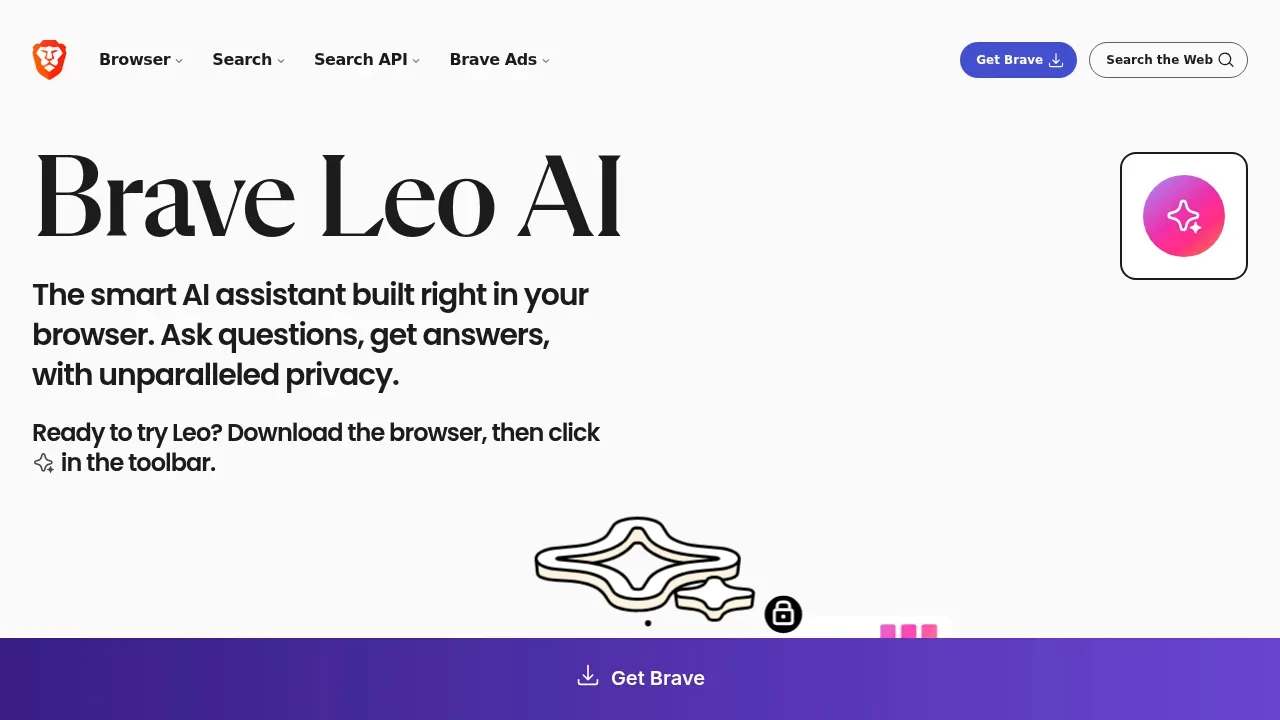 Screenshot of Brave Leo (Bring Your Own Model) website