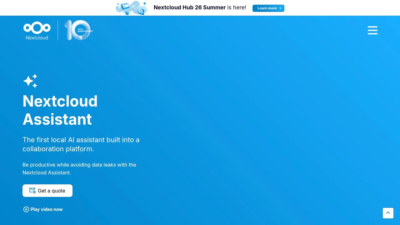 Screenshot of Nextcloud Assistant website