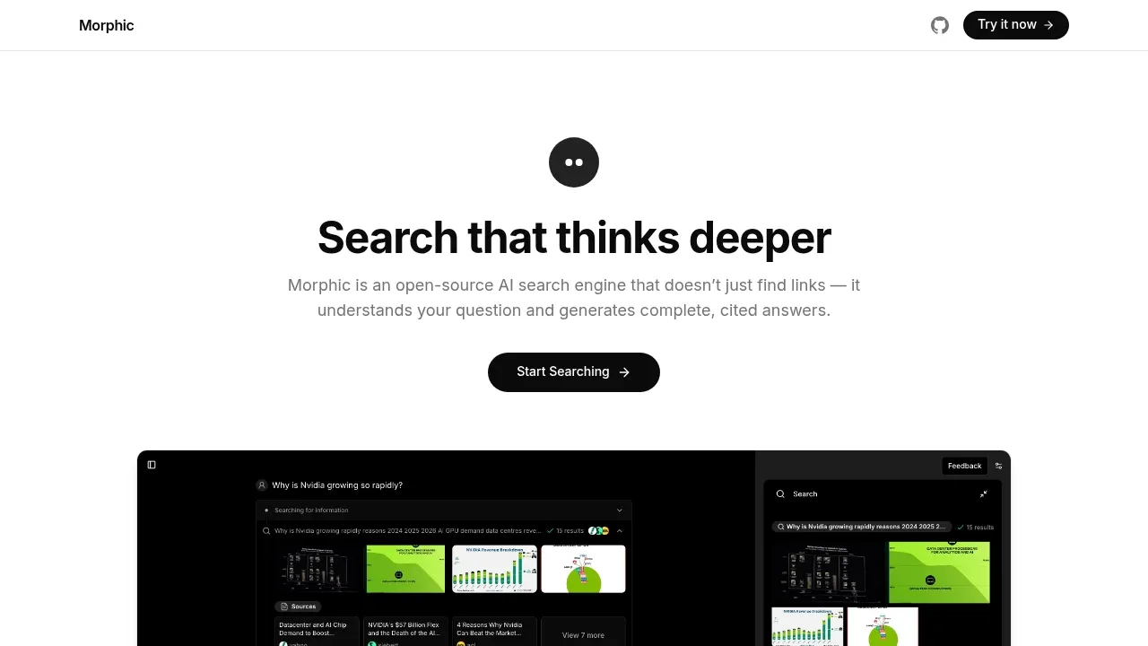 Screenshot of Morphic website