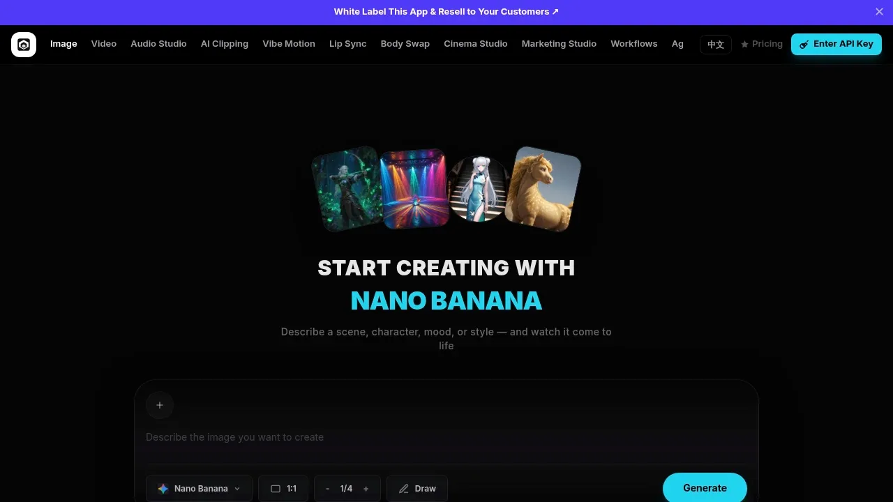 Screenshot of Open Generative AI website