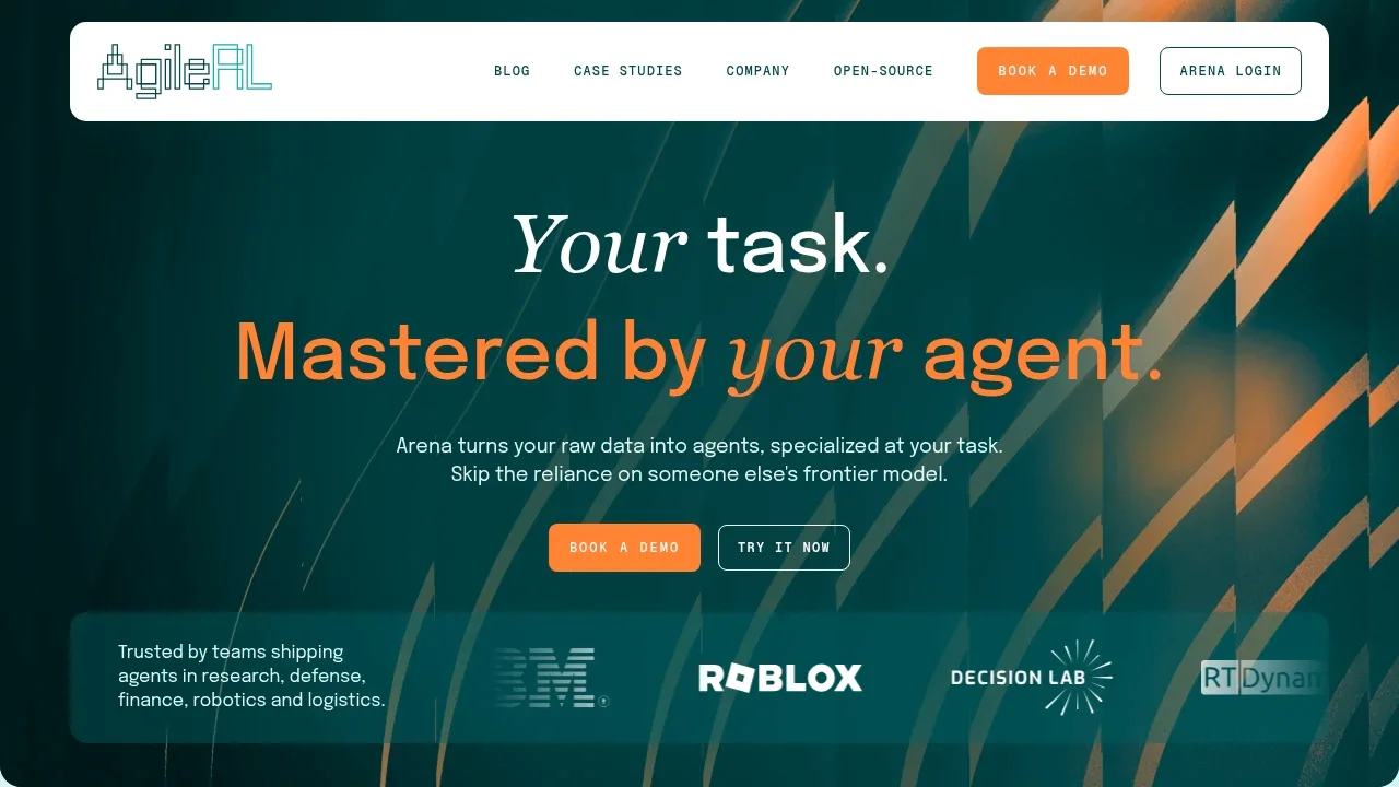 Screenshot of AgileRL website