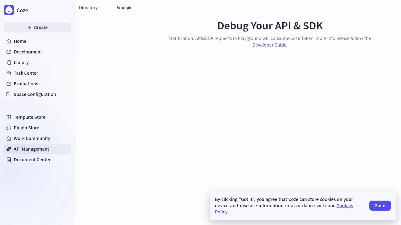 Screenshot of Coze Studio website