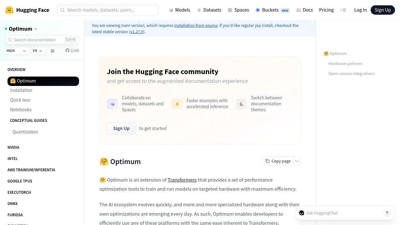Screenshot of Optimum website