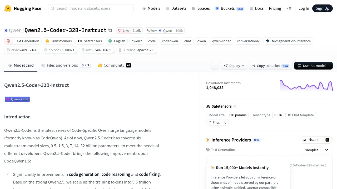 Screenshot of Qwen2.5-Coder website