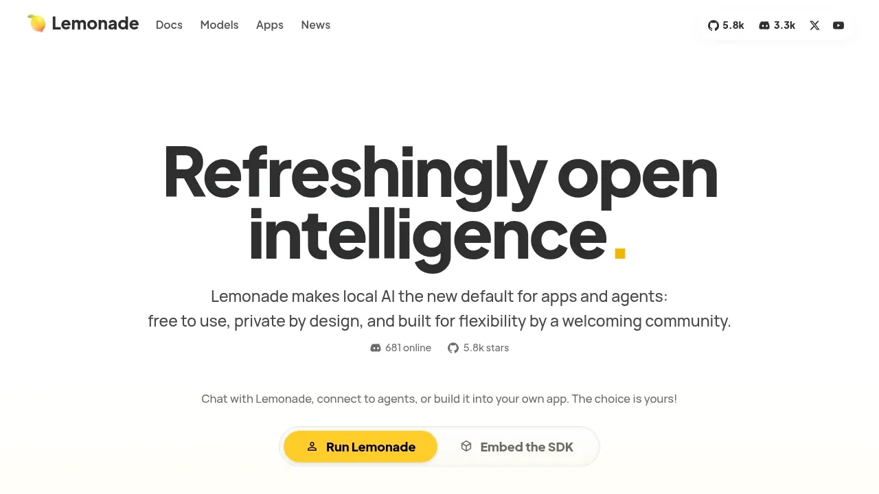 Screenshot of Lemonade website