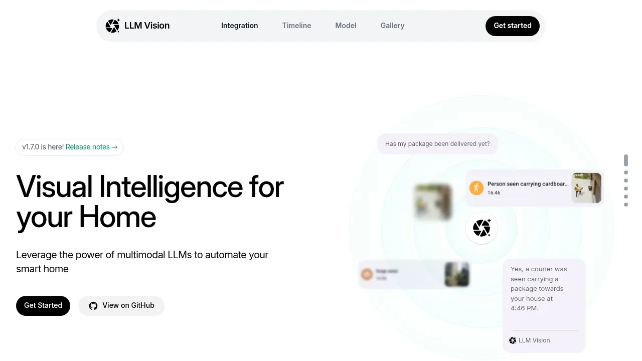 Screenshot of LLM Vision website