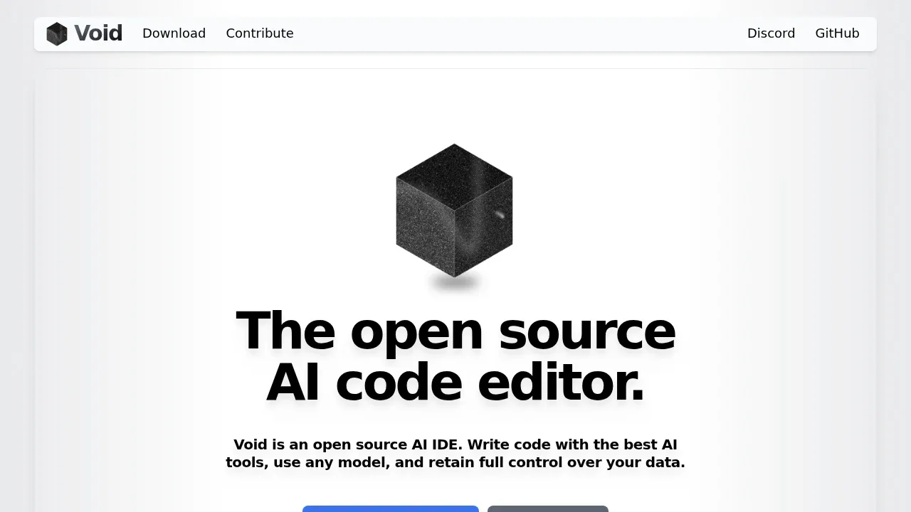 Screenshot of Void website