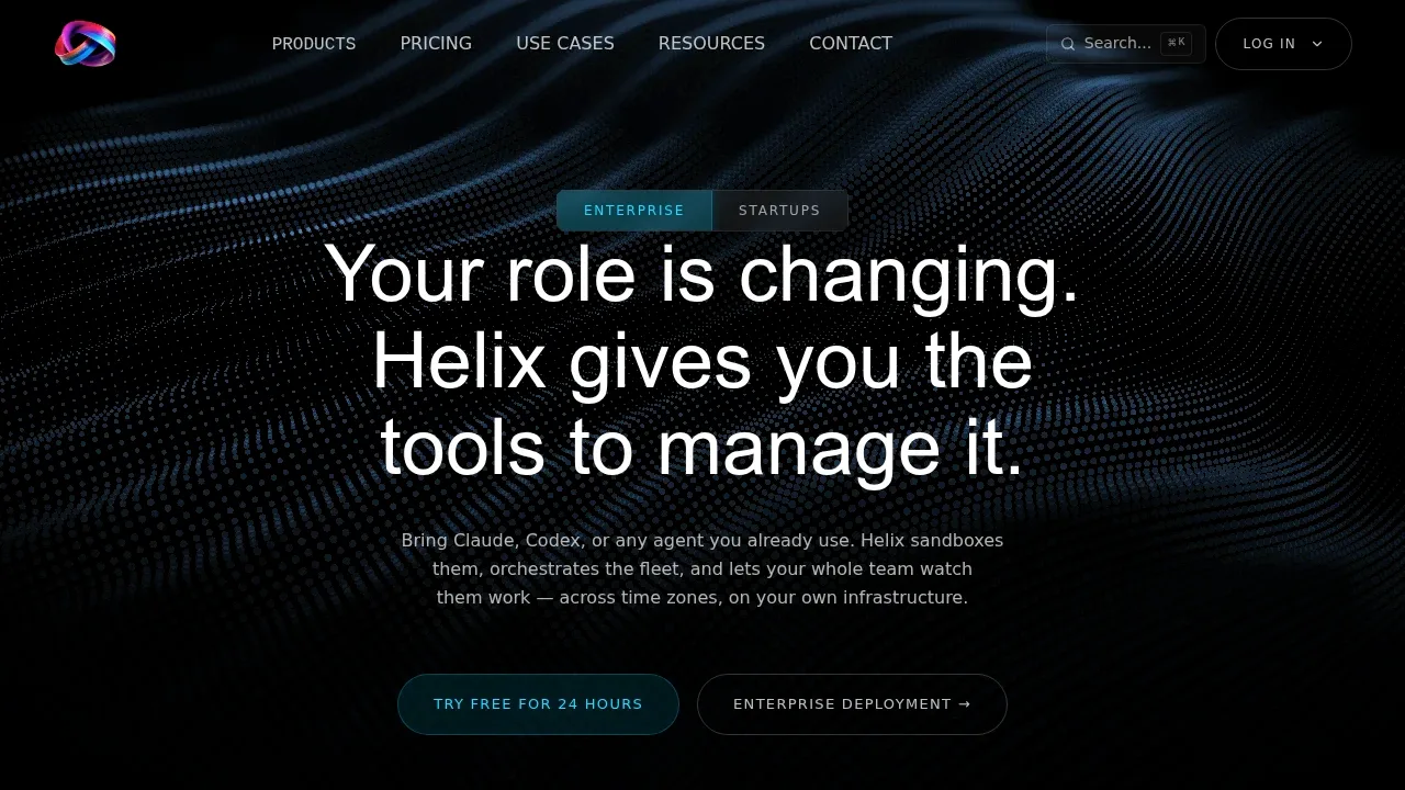 Screenshot of Helix website