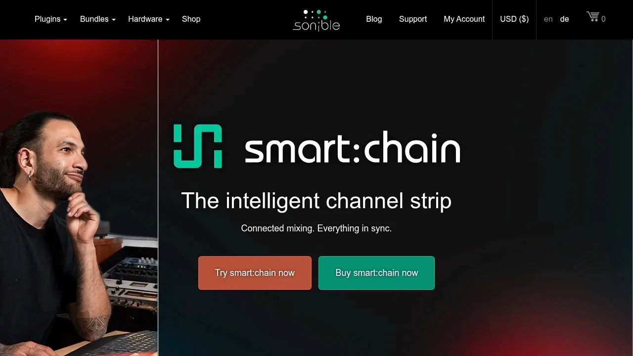 Screenshot of sonible smart:chain website