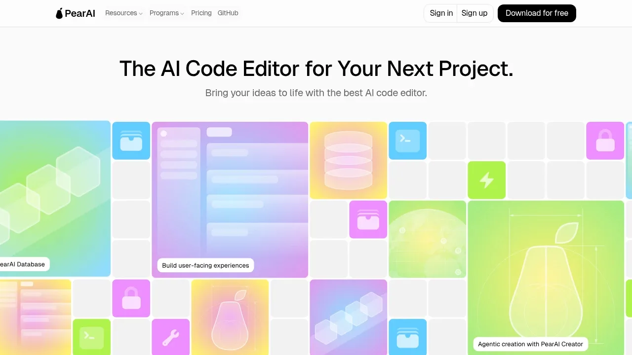 Screenshot of PearAI website