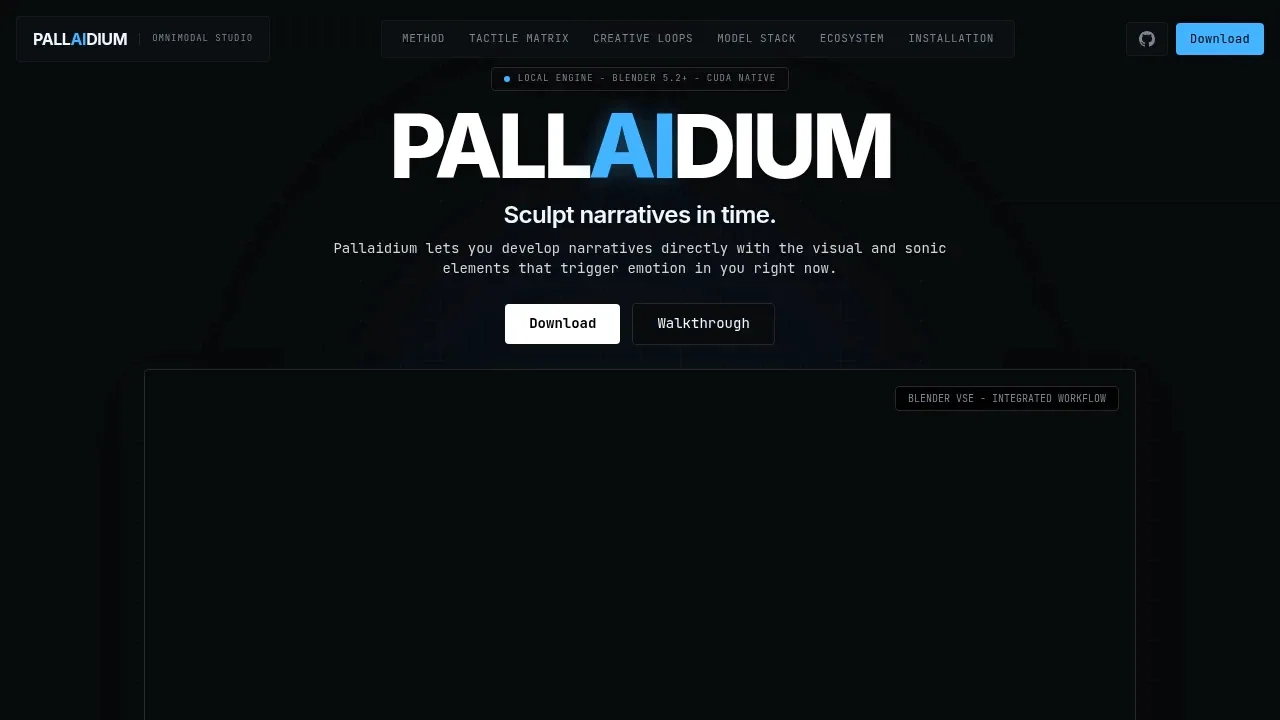 Screenshot of Pallaidium website