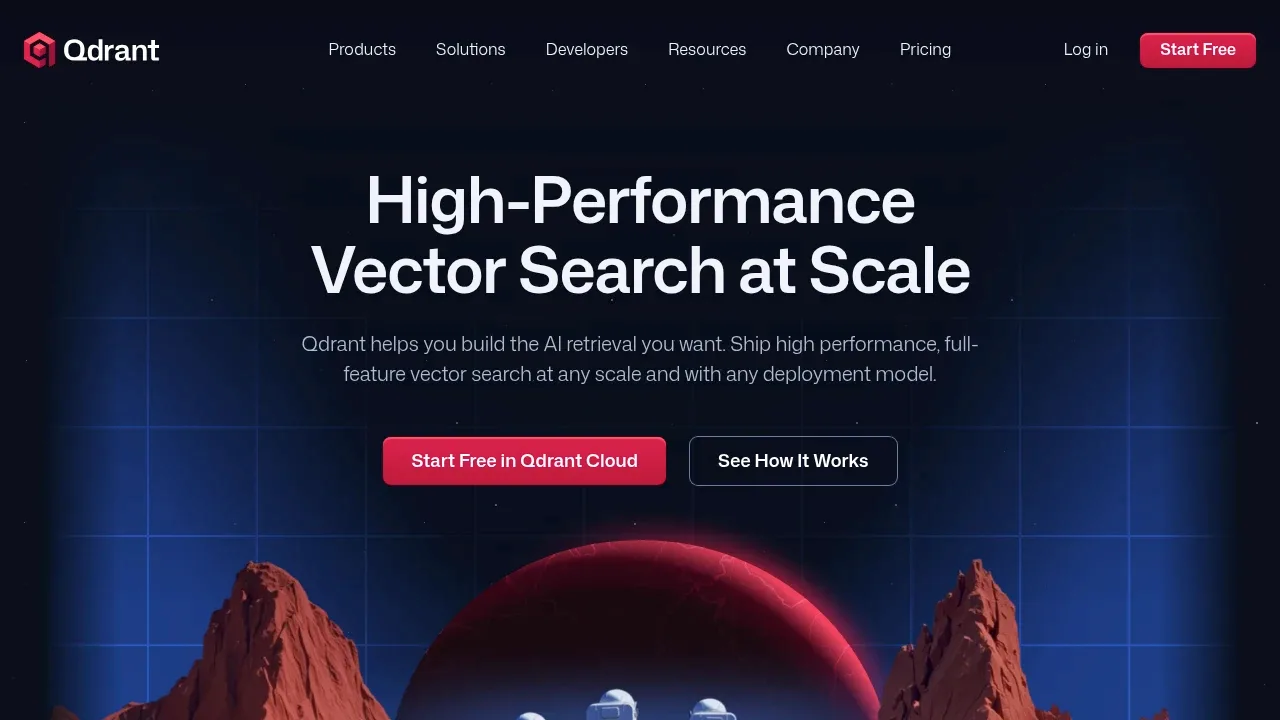 Screenshot of Qdrant website
