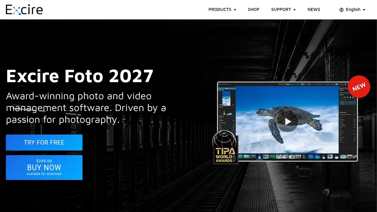 Screenshot of Excire Foto website