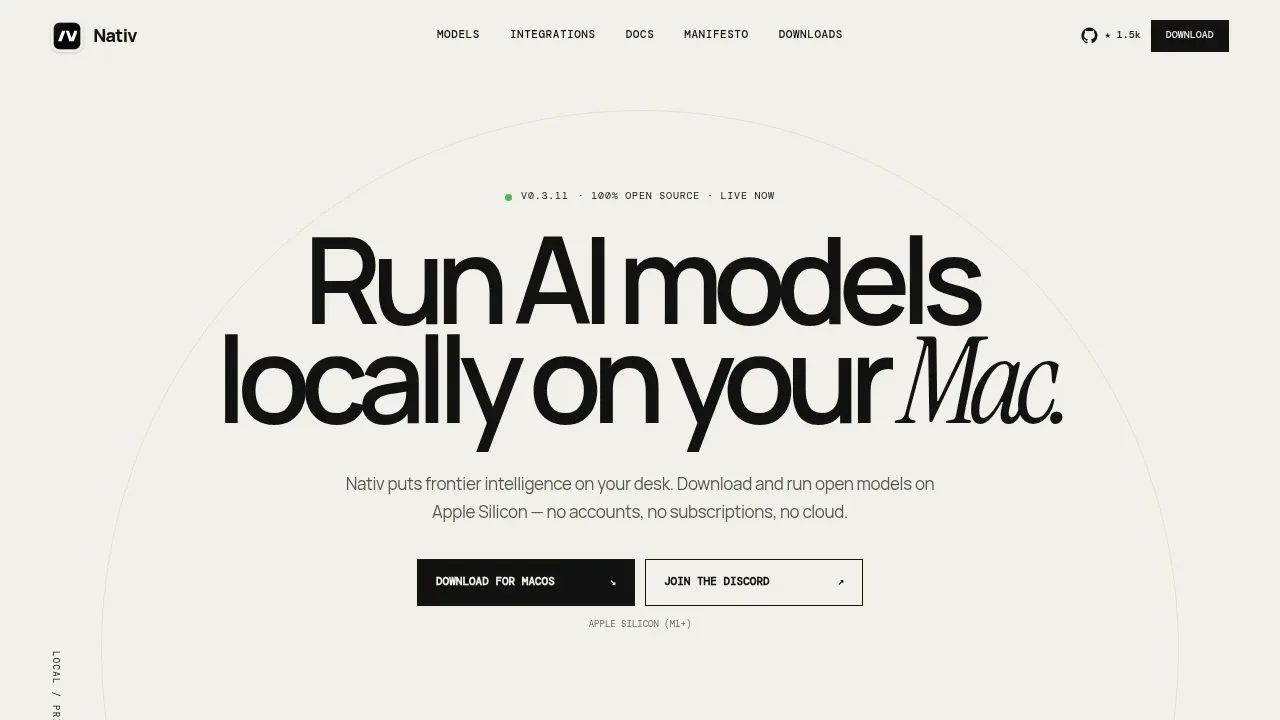 Screenshot of Nativ website