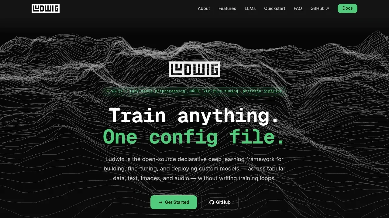 Screenshot of Ludwig website