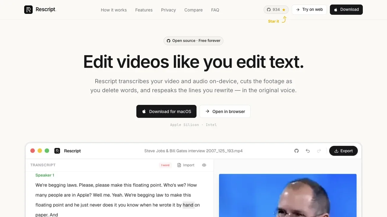 Screenshot of ReScript website