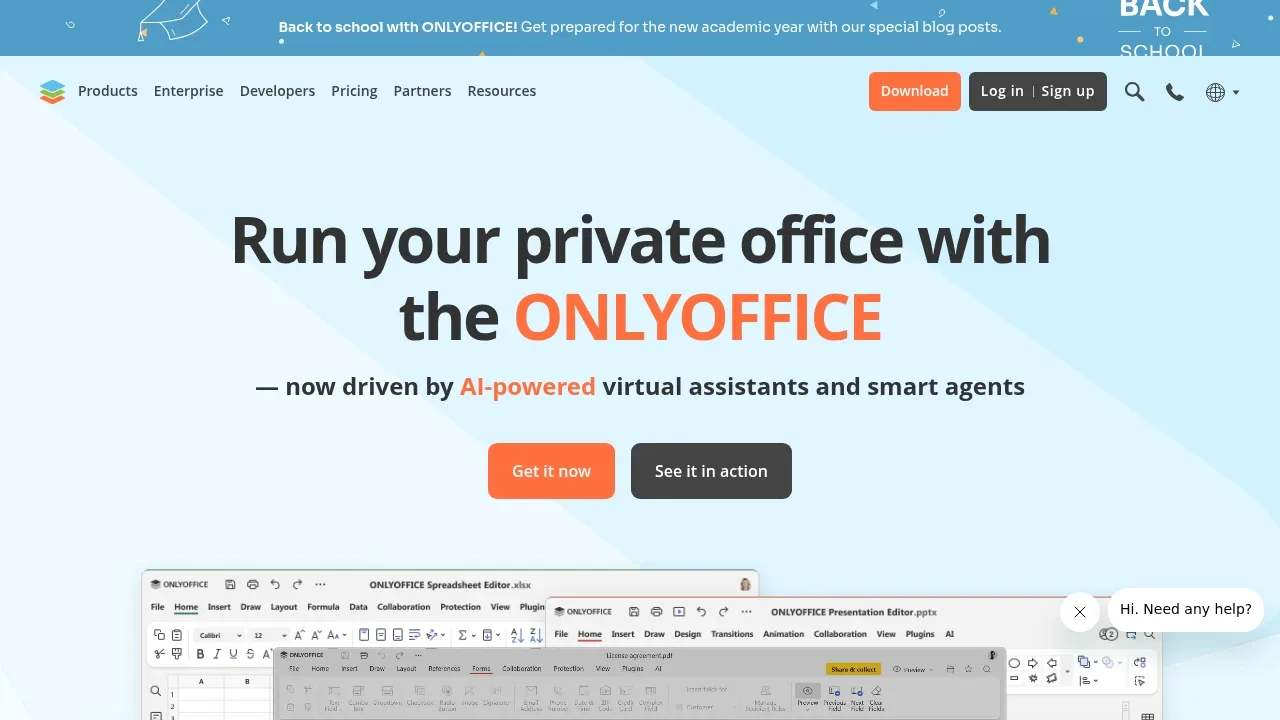 Screenshot of ONLYOFFICE Docs website